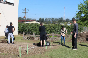 Turma do Técnico em Agropecuária realiza avaliação e manejo de canteiros experimentais