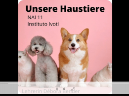 Alunos apresentam seus animais de estimação em língua alemã