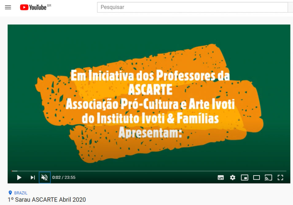 Instituto Ivoti/ Ascarte promove 1º Sarau Online