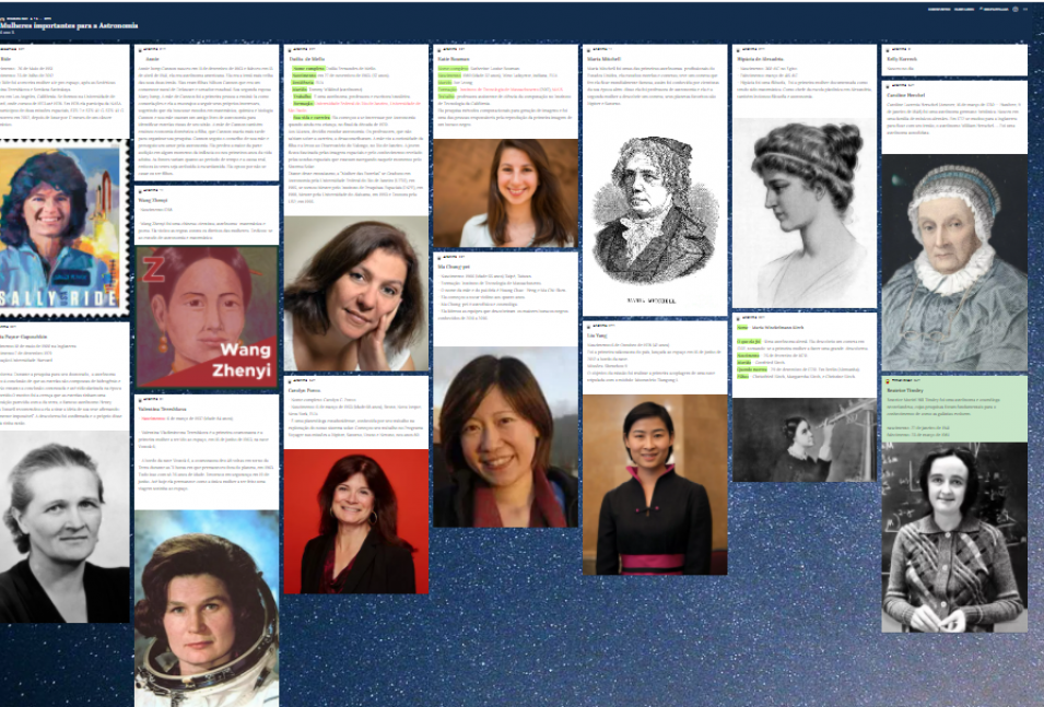Turma realiza pesquisa sobre mulheres que se destacaram na Astronomia